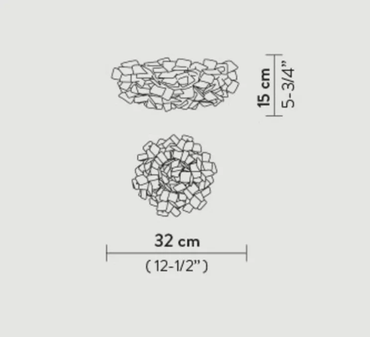 Applique murale, plafonnier, Clizia S, fumé, Ø32cm - Slamp