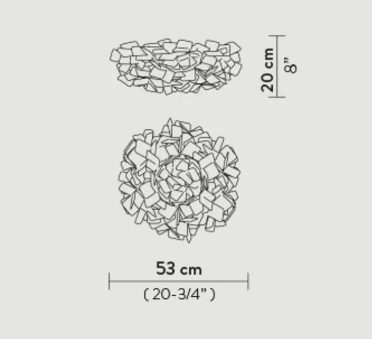 Applique murale, plafonnier, Clizia M, orange, Ø53cm - Slamp