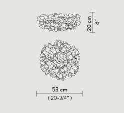 Plafonnier & Spot*Slamp Applique murale, plafonnier, Clizia M, , Ø53cm - fumé