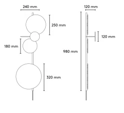 Applique*Please Wait to be Seated Applique murale, Planet, , L36cm, H98cm - rouge indien