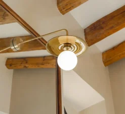 Applique*Contain Applique murale, Plat Mini, , L22,5cm, H26cm, P46cm - ambre, laiton brossé