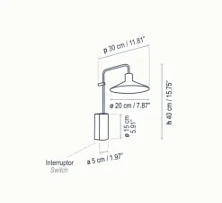 Applique*Bover Applique murale, Platet A/02, , H40cm, P30cm - Gris olive