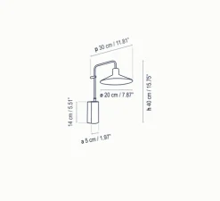 Applique murale, Platet A/01, vert, IP66, LED, 2700K, 504lm, L40cm, H20cm - Bover