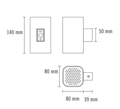 Applique*Nexia Applique murale, Platinum, , LED, dim, 3000K, 780 lm, L8cm, H14cm - gris