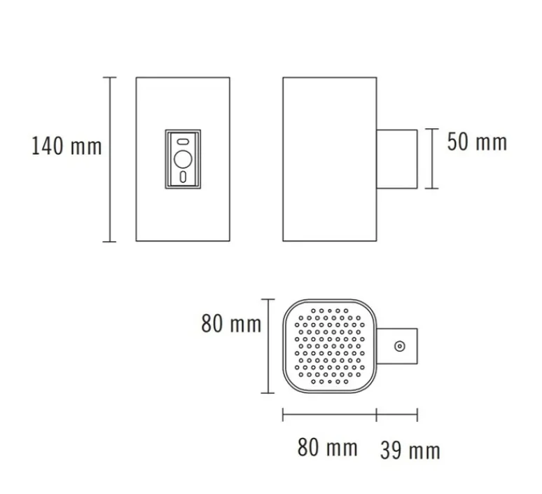 Applique*Nexia Applique murale, Platinum, , LED, dim, 3000K, 780 lm, L8cm, H14cm - gris