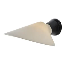Applique*DCW éditions Paris Applique murale, Plume, , porcelaine, L25,1cm, H9,7cm - noir et blanc