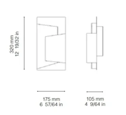 Applique*Ombre portée Applique murale, Portafoglio XL, , LED, 2700K, 450 lm, L17,5cm, H21,5cm - laiton brossé et ciré