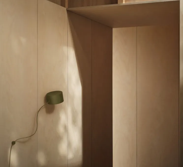 Applique murale, Post, kaki, LED, 2700K, 330lm, Ø9,5cm, H5,4cm - Muuto