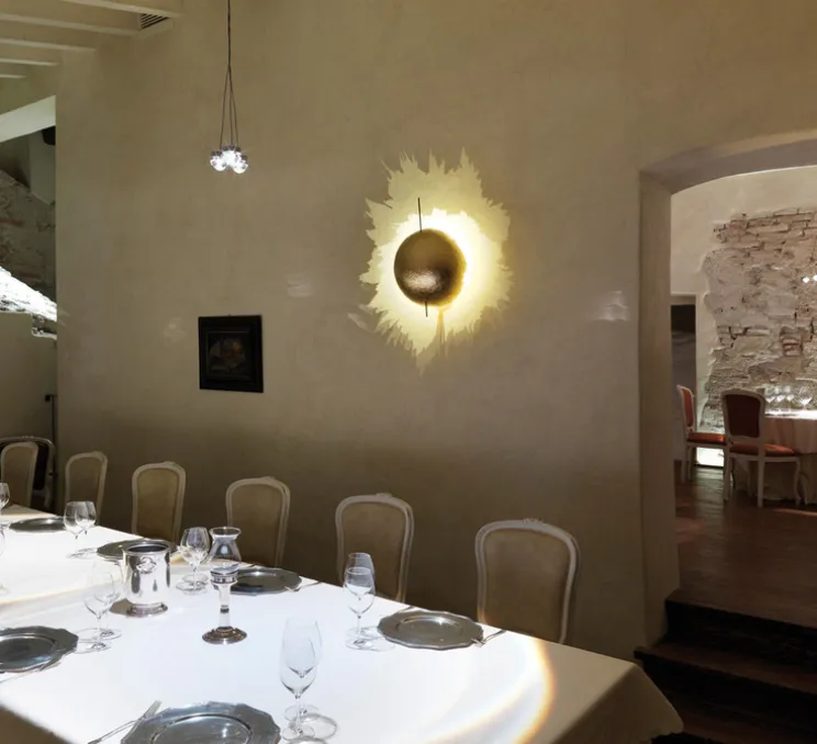 Applique murale, PostKrisi 40, or, LED, 2700K, 280 lm, Ø40cm, H60cm - Catellani & Smith