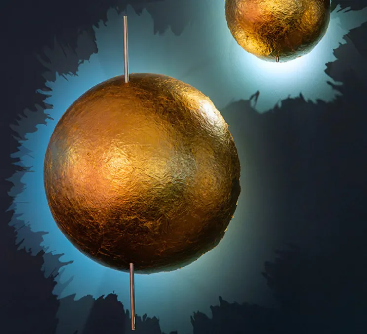 Applique murale, PostKrisi 40, or, LED, 2700K, 280 lm, Ø40cm, H60cm - Catellani & Smith