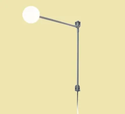 Applique*Nemo Lighting Applique murale, Potence pivotante mini, réédition de Charlotte Perriand, , L8cm, H50cm - gris