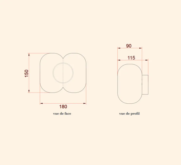 Applique murale, Poutou, laiton, IP44, L18cm, H15cm - Margaux Keller Collections