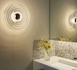 Applique*Tom Dixon Applique murale, Press Large, , IP45, LED, dim, 2700K, 500 lm, L35cm, H35cm - transparent