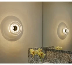 Applique*Tom Dixon Applique murale, Press Mini, , IP55, LED, dim, 2700K, 500 lm, L21,5cm, H21,5cm - transparent