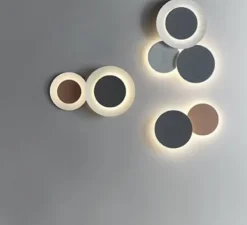 Applique*Vibia Applique murale, Puck wall, , LED, dim, 2700K, 953 lm, Ø45cm, P5cm - marron