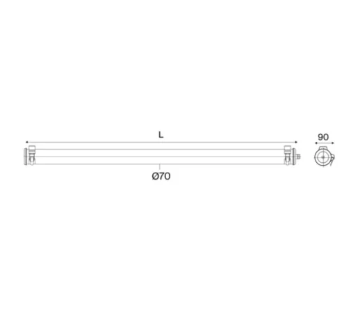 Applique murale, Purcell 45, argent, IP66, LED, 2700K, 350 lm, Ø7cm, H43cm - Sammode