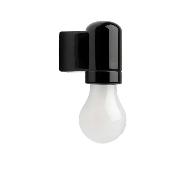 Applique murale, Pure Porcelaine, noir, L8cm, Ø3cm - ZANGRA