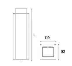 Applique*Sammode Applique murale, Quadratube W2, , L11,9cm, H30cm - cuivre