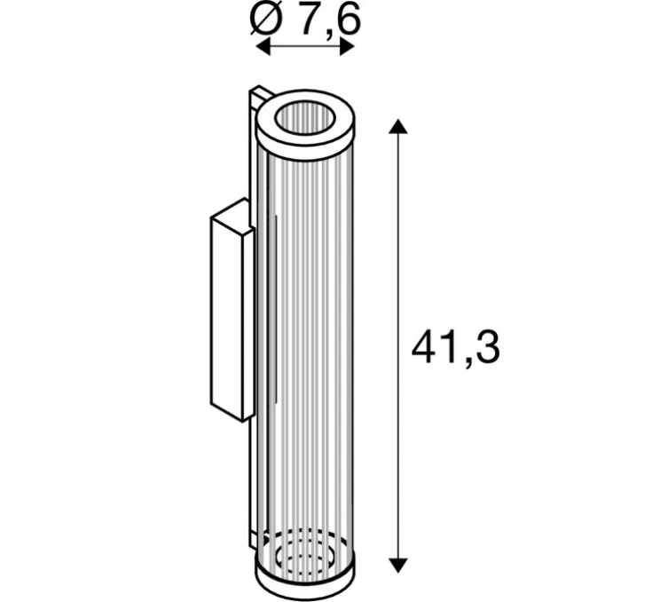 Applique murale, Quimera, laiton brossé, LED, dim, 2700-3000K, 330 lm, Ø7,6cm, H41,3cm - SLV