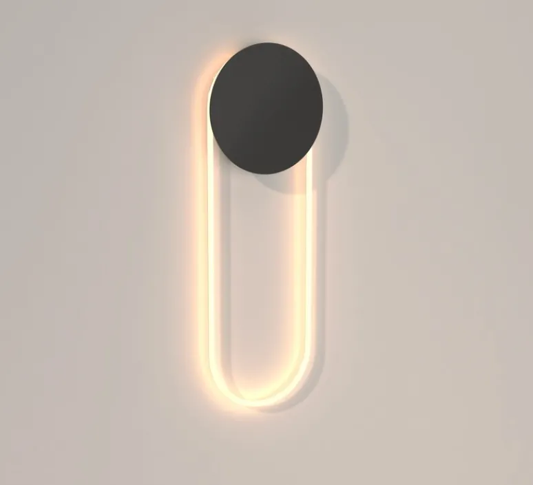 Applique*Darmes Applique murale, Ra Wall courte, , LED, dim, 3000K, 1200 lm, L25,5cm, H71,12cm - noir sablé