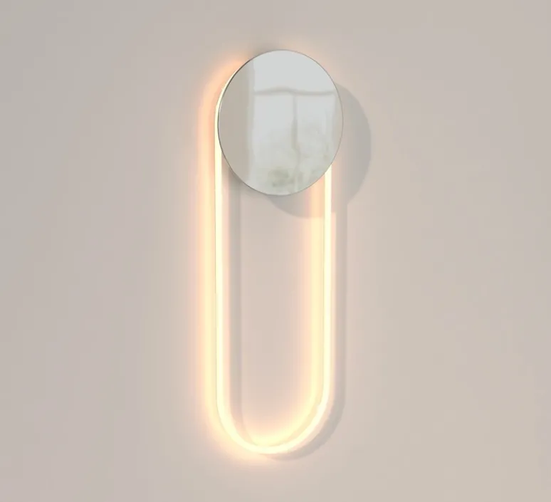 Applique*Darmes Applique murale, Ra Wall courte, , LED, dim, 3000K, 1200 lm, L25,5cm, H71,12cm - chrome