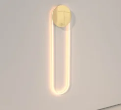 Applique murale, Ra Wall longue, or, 3000K, 1800lm L25,5cm, H110cm - Darmes