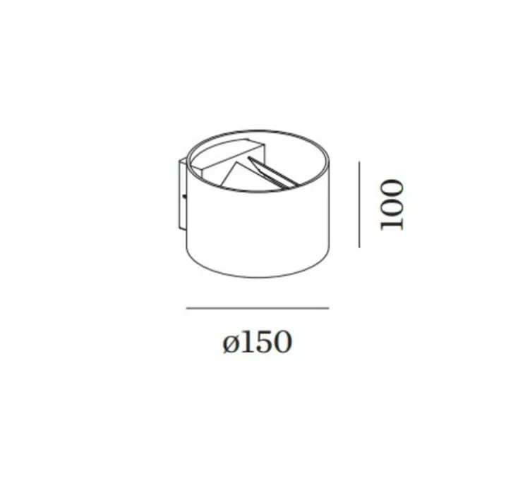 Applique murale, Ray 2.0 , bronze, LED, dim, 3000K, lm, Ø15cm, H10cm - Wever&Ducré