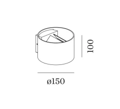 Applique*Wever&Ducré Applique murale, Ray 2.0 LED, , LED, 2700K, 2x200lm, Ø15cm, H10cm - noir