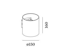 Applique*Wever&Ducré Applique murale, Ray 4.0 LED, , LED, dim, 2700K, 650 lm, H16cm, Ø15cm - or