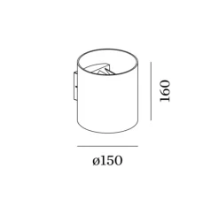 Applique*Wever&Ducré Applique murale, Ray 4.0 LED, , LED, dim, 2700K, 650 lm, H16cm, Ø15cm - blanc