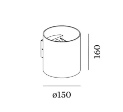 Applique murale, Ray 4.0 LED, blanc, LED, dim, 3000K, 690 lm, H16cm, Ø15cm - Wever&Ducré