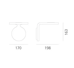 Applique*Artemide Applique murale, Rea 17, , LED, 3000K, 1950lm, L17cm, H16,3cm - blanc