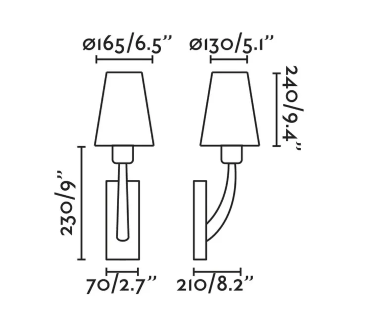Applique murale, Rem, vieil or, noir, L16,5cm, H47cm - Faro