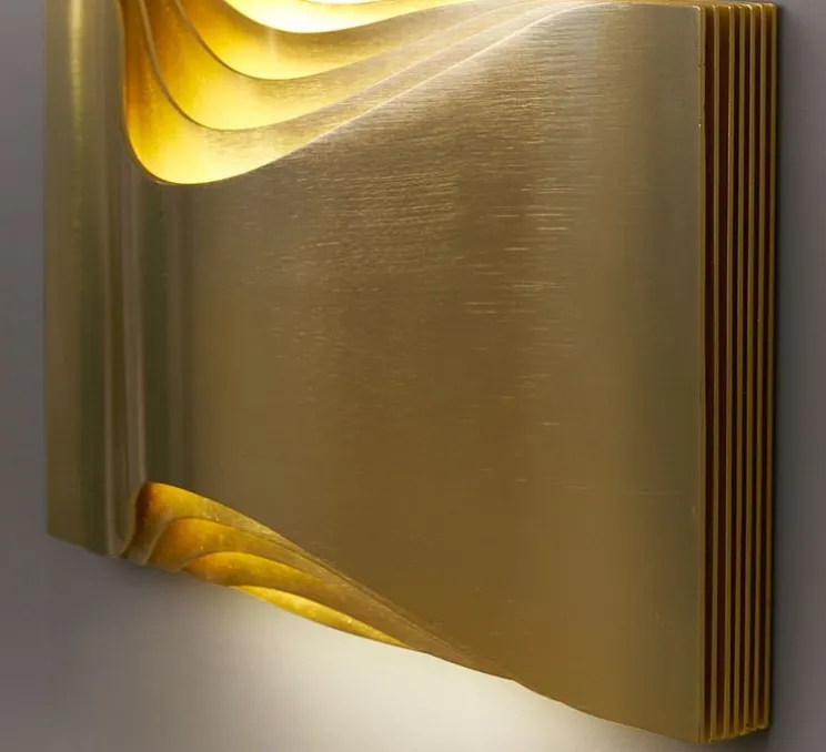 Applique murale, Respiro Wall L, or, LED, dim, 2700K, 1400 lm, L28,9cm, H18cm - DCW éditions Paris