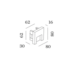 Applique*Wever&Ducré Applique murale, Reto 0.8, , LED, 3000K, 110 lm, L8cm, H8cm - champagne