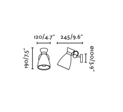 Applique murale, Retro, cuivre, H19cm - FARO