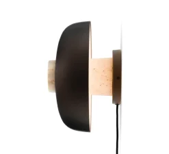Applique*Audo Copenhagen Applique murale, Reverse, avec câble, , LED, dim, 2200-3001K, 460 lm, Ø24,3cm, H15,7cm - bronze, travertin