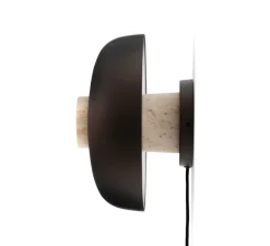 Applique*Audo Copenhagen Applique murale, Reverse, avec câble, , LED, dim, 2200-3001K, 460 lm, Ø24,3cm, H15,7cm - bronze, travertin