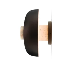 Applique*Audo Copenhagen Applique murale, Reverse, , LED, dim, 2200-3000K, 460 lm, Ø24,3cm, H15,7cm - bronze, travertin