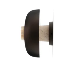 Applique*Audo Copenhagen Applique murale, Reverse, , LED, dim, 2200-3000K, 460 lm, Ø24,3cm, H15,7cm - bronze, travertin