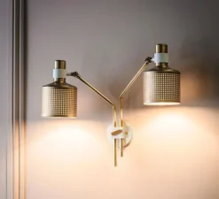 Applique*Bert frank Applique murale, Riddle Double, , Ø40cm, H35cm - laiton, noir