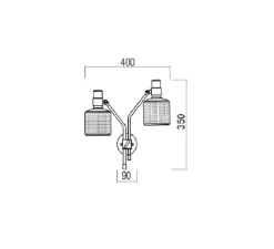 Applique*Bert frank Applique murale, Riddle Double, , Ø40cm, H35cm - laiton, noir
