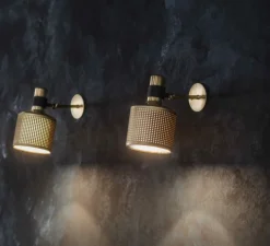 Applique*Bert frank Applique murale, Riddle Single, , Ø12cm, H19cm - laiton, noir