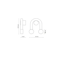 Applique*Robin Applique murale, Rigoberta indirect super curved, , LED, 3000K, 1840 lm, L24cm, H9cm - noir mat