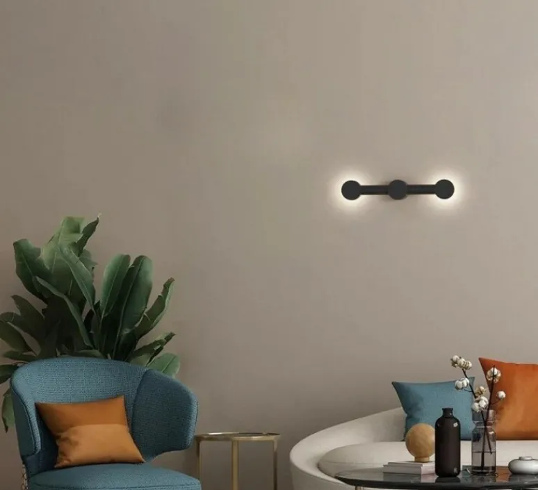 Applique*Robin Applique murale, Rigoberta indirect duo, , LED, 2700K, 1840 lm, Ø9cm, H45cm - noir mat