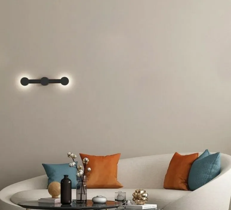 Applique*Robin Applique murale, Rigoberta indirect duo, , LED, 2700K, 1840 lm, Ø9cm, H45cm - noir mat