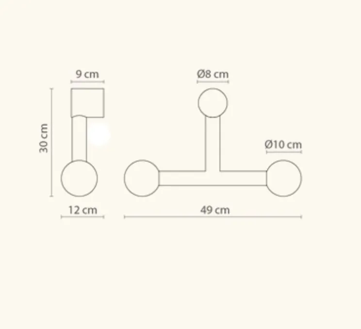 Applique murale, Rigoberta direct trio, blanc, L49cm, H30cm - Robin