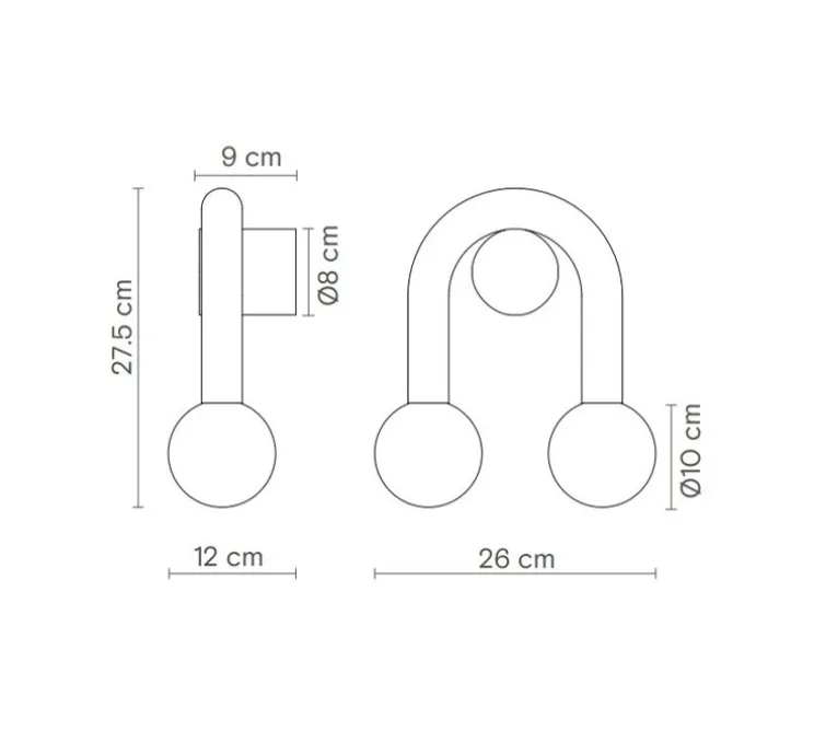 Applique murale, Rigoberta direct super curved, or, L26cm, H23cm - Robin