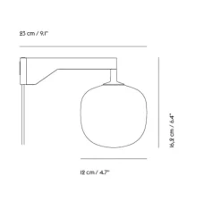 Applique*Muuto Applique murale, Rime, , L23cm, H12cm - noir