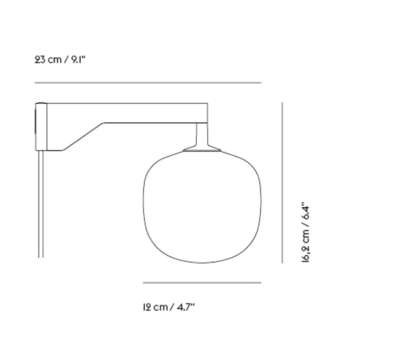 Applique*Muuto Applique murale, Rime, , L23cm, H12cm - noir